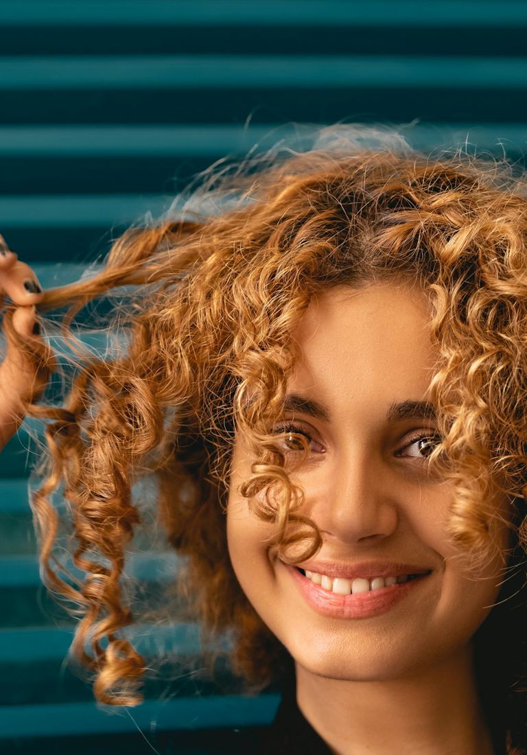 Golden champagne curls